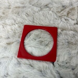 Red Square Bangle Bracelet. Vintage
